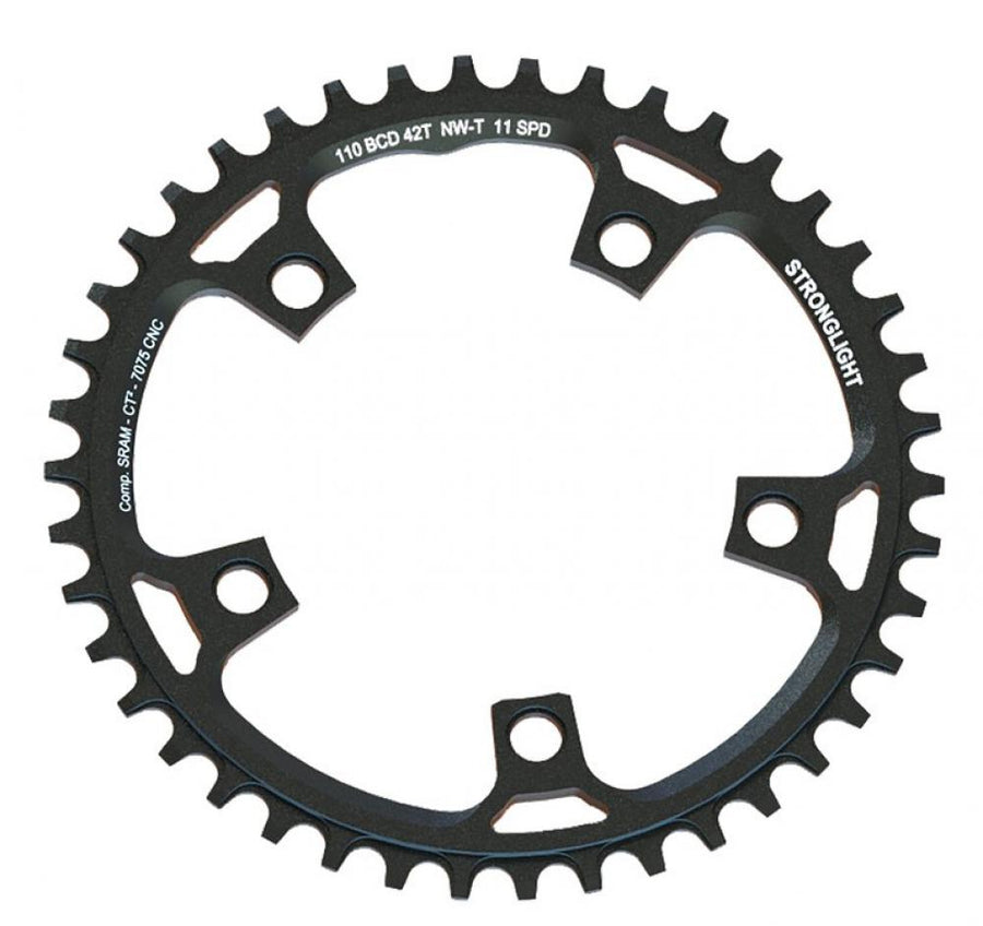 Stronglight Kettenblatt Gravel f Sram 38Zähne schwarz Alu 7075-T6 110mm
