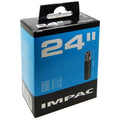 Impac Fahrradschlauch 24x1.50-2.35" mit 35mm Autoventil (AV) in blauer Verpackung.