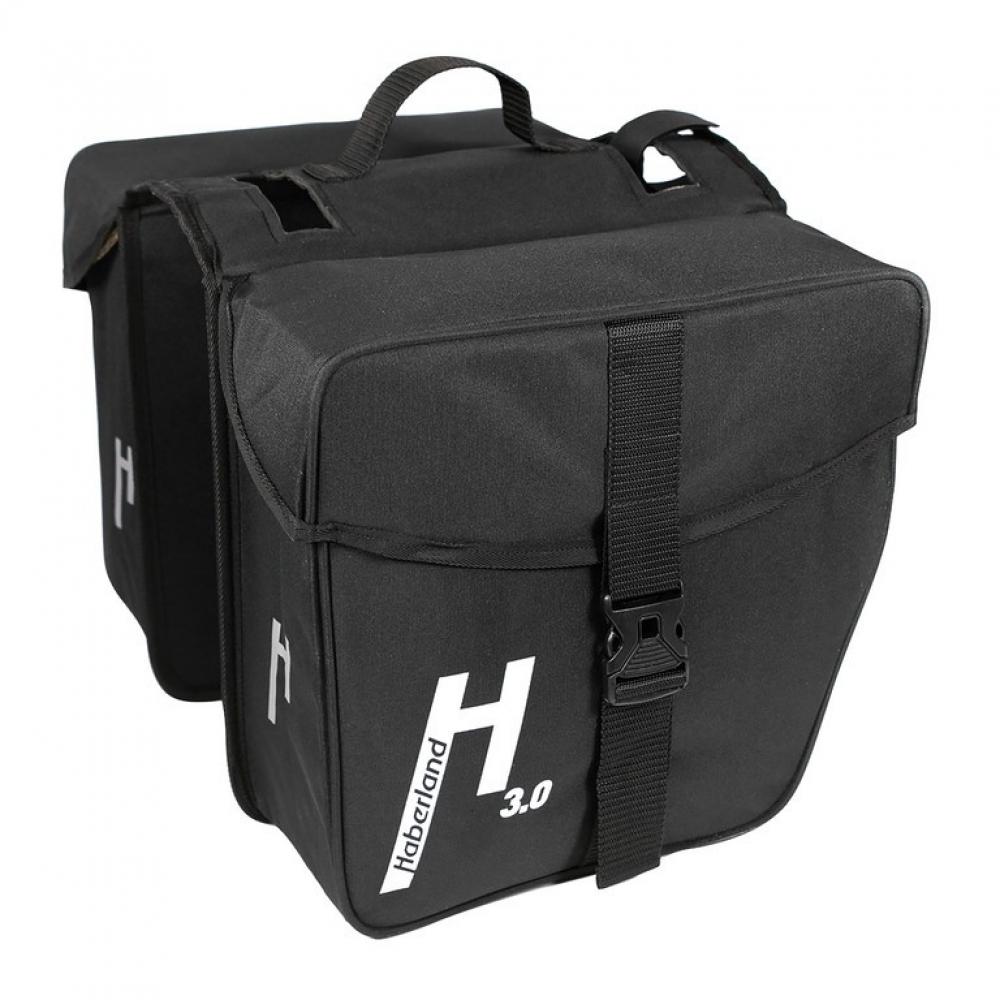 Haberland Doppeltasche 25l Basic M 3.0 schwarz - praktische Gepäckträgertasche mit klappbarem Volumen