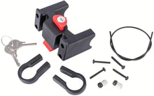 KLICKfix Lenkeradapter mit Schloss 22-26 mm - abschließbare Halterung für Fahrradkörbe und Taschen
