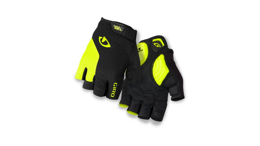Giro Strade Dure SG Fahrradhandschuhe XXL, schwarz/hi gelb, mit Dual-Layer Technogel-Polsterung, Super Fit-Design, AX Suede-Handfläche, atmungsaktivem 4-Wege-Stretch-Mesh und feuchtigkeitsableitendem Material für optimalen Komfort und Halt