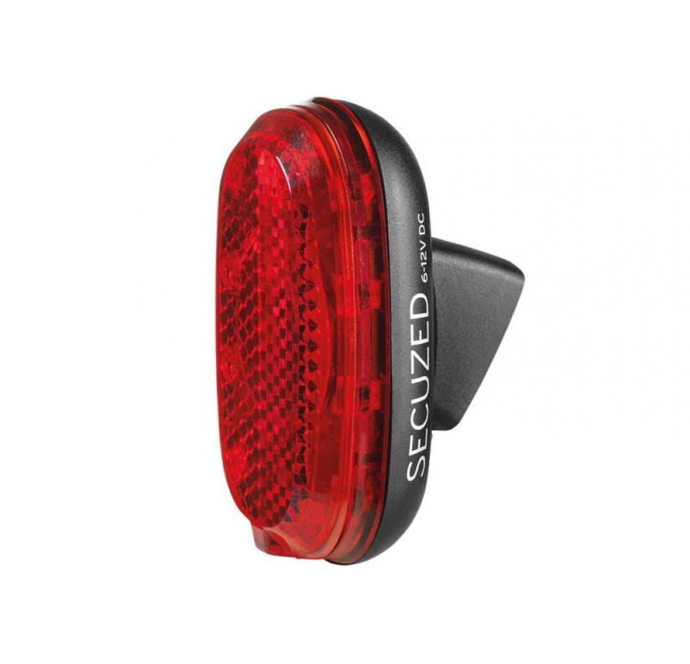 Busch&Müller Dynamo-Rücklicht SECUZED plus LED StVZO Fahrrad-Rücklicht in Rot mit schwarzem Gehäuse, 6-12V DC.