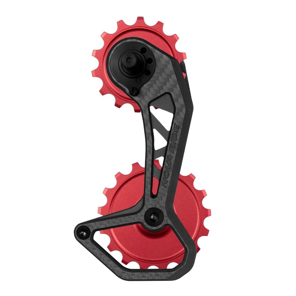 Nova Ride CCD EVO S 12s Schaltwerkskäfig Rot - Carbon OSPW für Shimano Ultegra/Dura-Ace