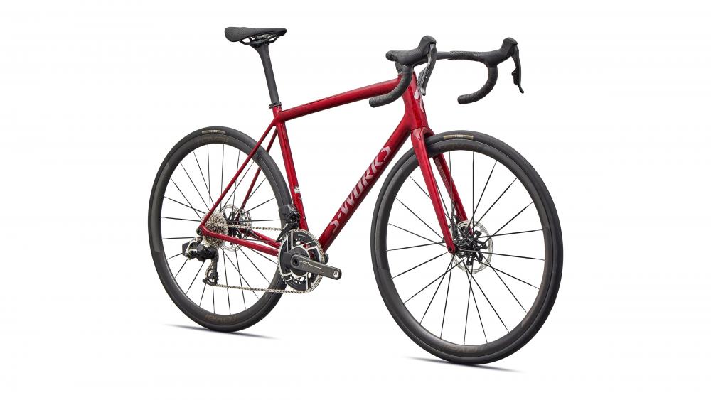 Specialized Aethos SW AXS - Rennrad Sandstein Met/Rot/Silber 61cm - Unbekannt