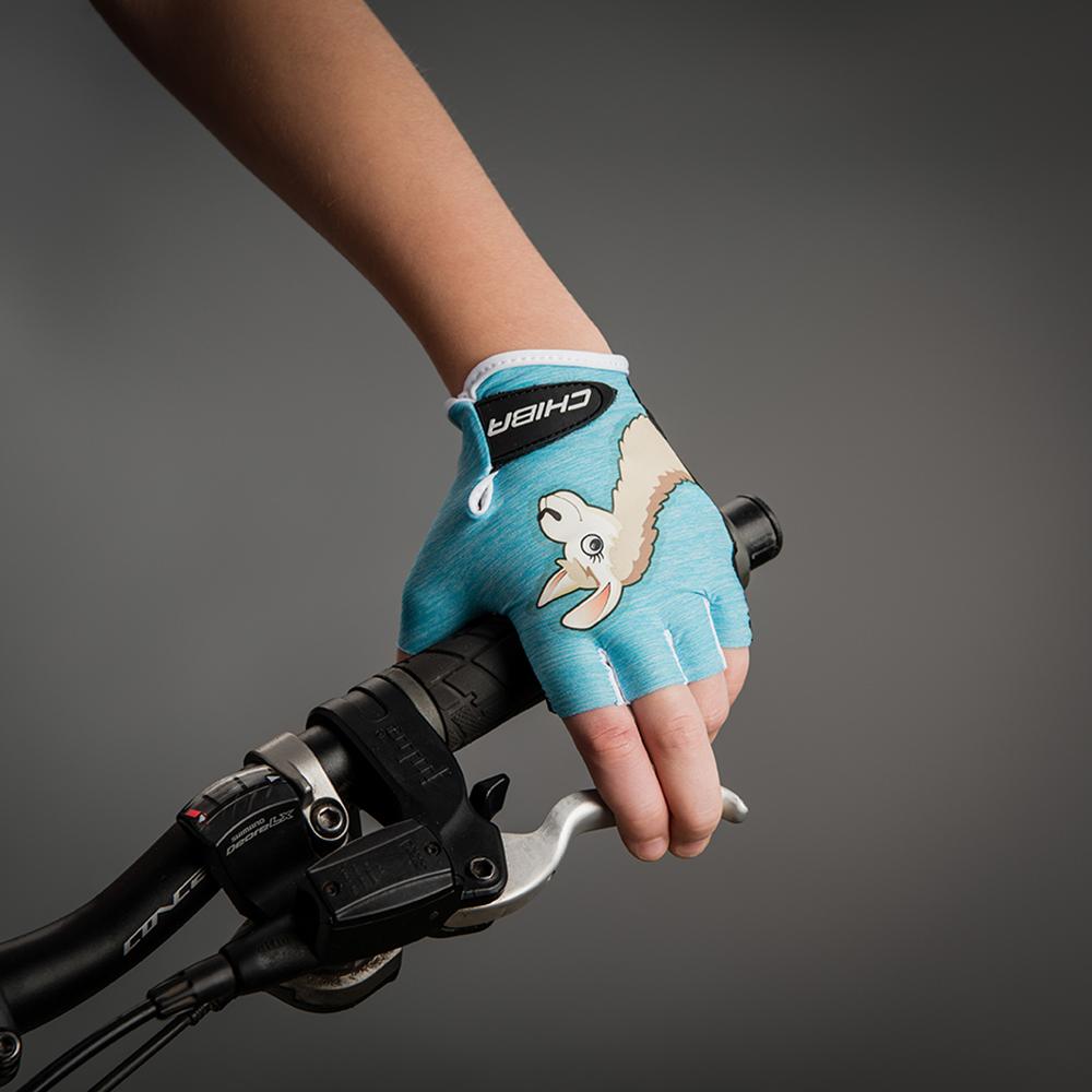 CHIBA Cool Kids - Kinder Fahrradhandschuhe S türkis, Griptec Innenhand, waschbar