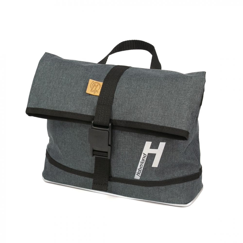 Haberland Lenkertasche Mel eMotion 4 nature anthrazit/reflex - nachhaltige Lenkertasche mit KLICKfix