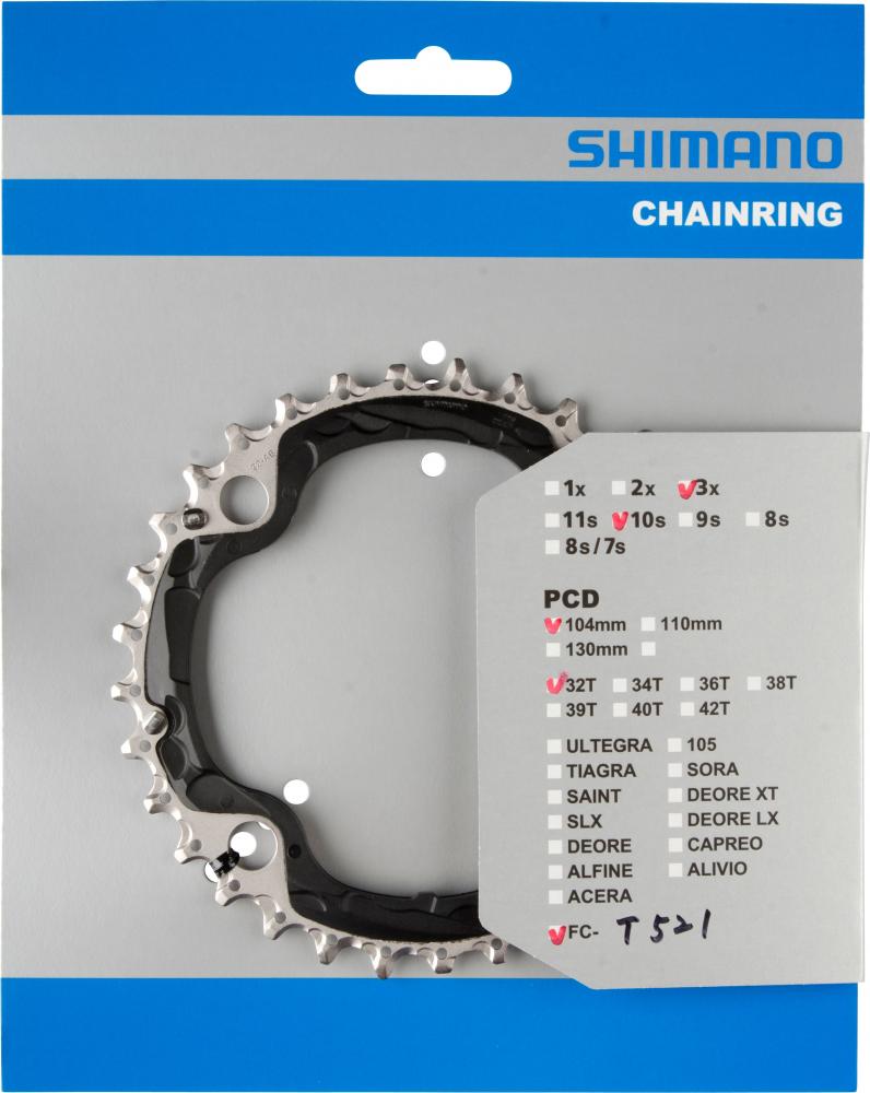 SHIMANO Kettenblatt FC-T521 32 Zähne - zuverlässiger Antrieb für Trekking- und Citybikes