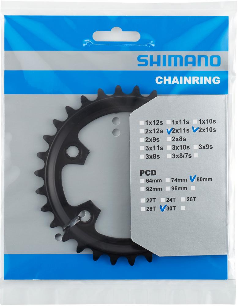 SHIMANO Kettenblatt GRX FC-RX600 30 Zähne Schwarz - präzises Schalten für Gravel-Antriebe