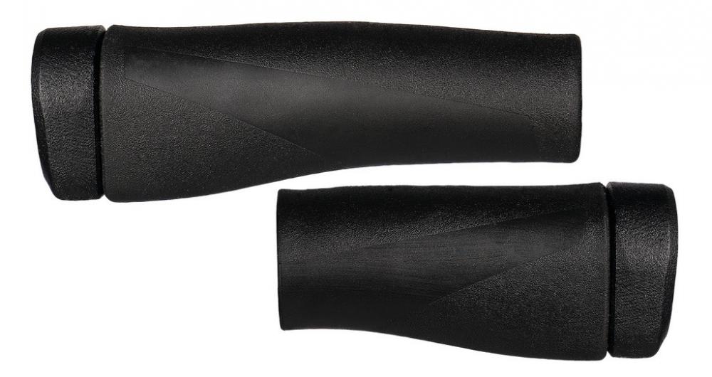 Herrmans Clik Fahrrad Lenkergriffe, schwarz, Paar, 123/90mm, Ø 22mm, ergonomisch geformt.