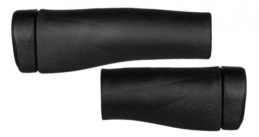 Herrmans Clik Fahrrad Lenkergriffe, schwarz, Paar, 123/90mm, Ø 22mm, ergonomisch geformt.