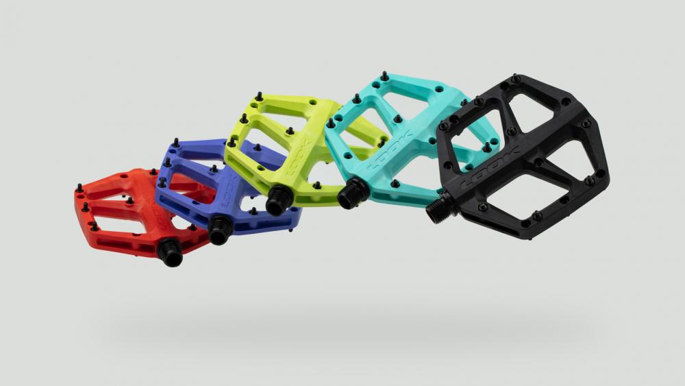 LOOK Trail Fusion Plattformpedale Lime, Composite Flat-Pedale mit 8 Pins, 107×105 mm, Chromoly-Achse