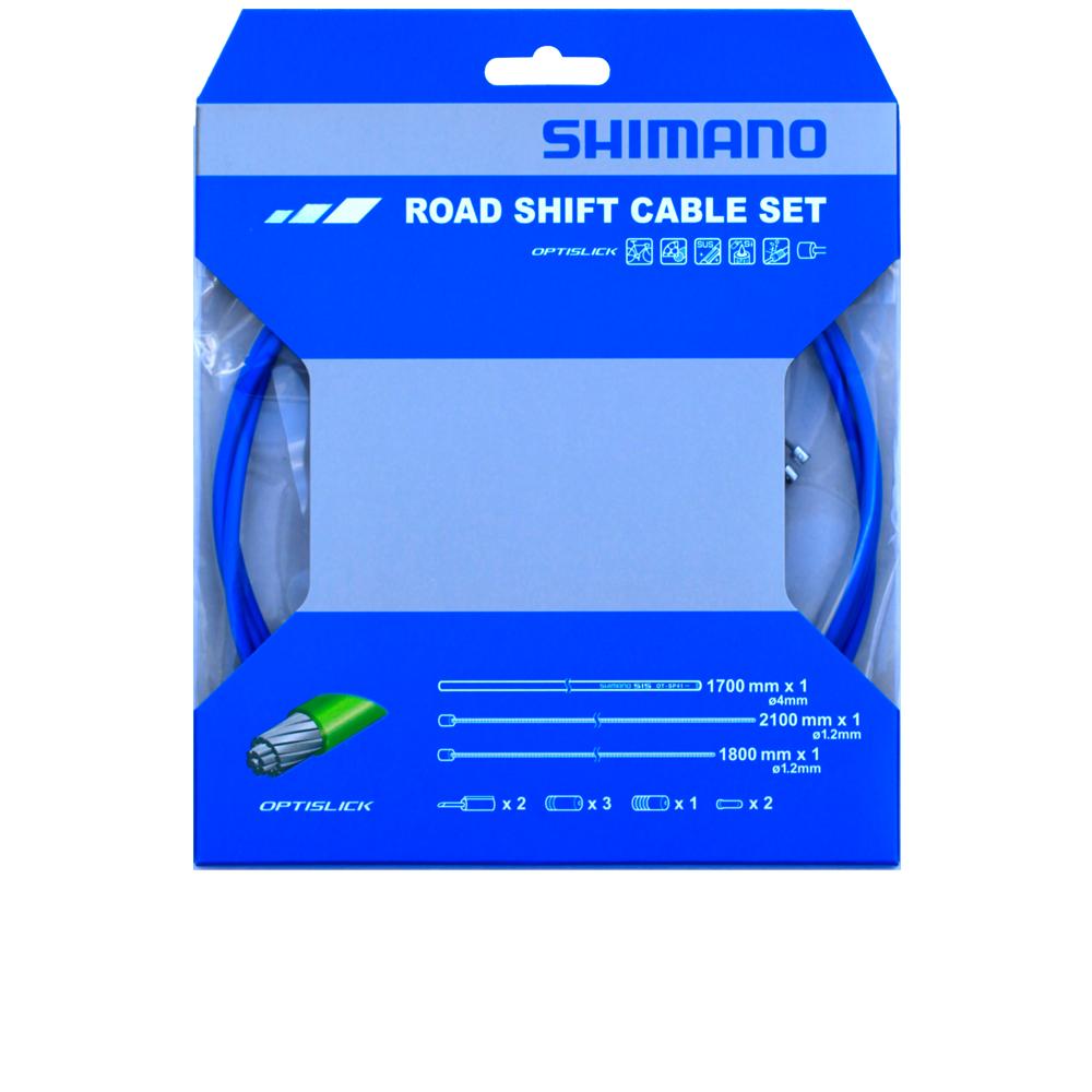 SHIMANO Schaltzug-Set Road OPTISLICK Schaltzug - für Rennrad-Schaltungen, Blau