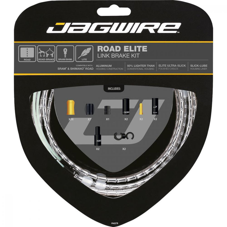 Jagwire Road Elite Link Bremszugset Silber - Leicht & präzise für SRAM/Shimano