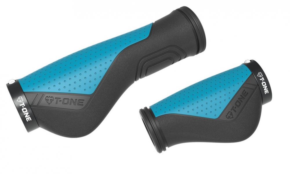 T-One Ripple Ergo Lenkergriffe 130/90 mm - schwarz/blau