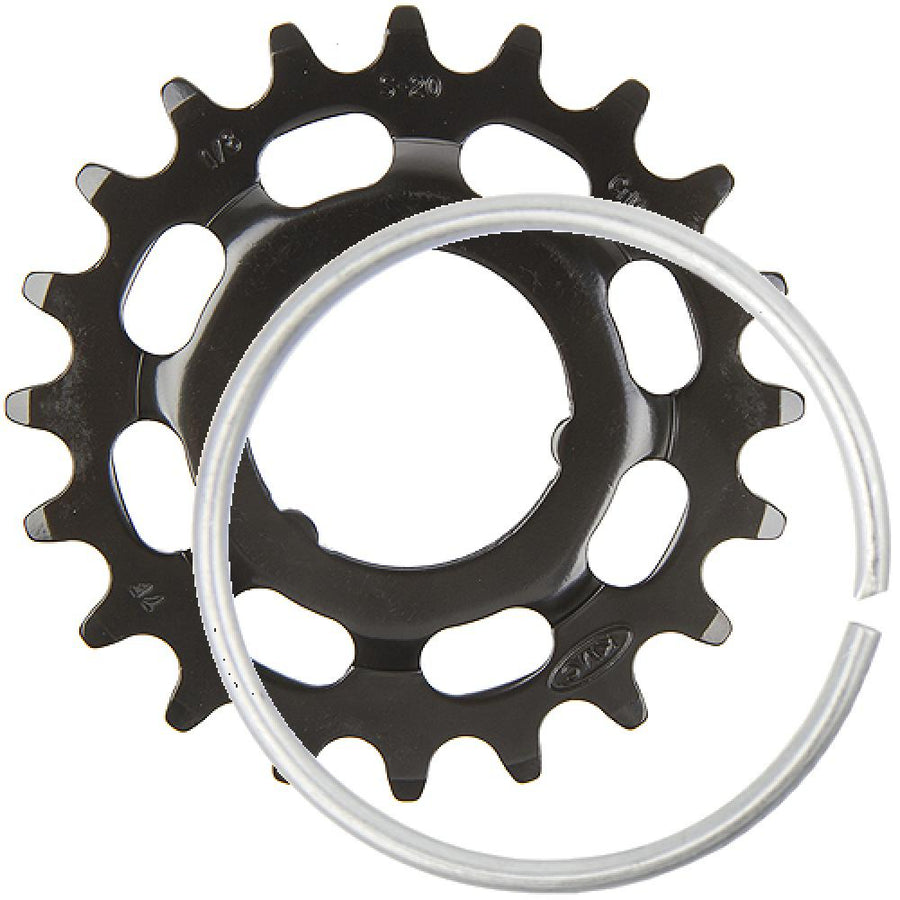 KMC Ritzel 1/8" 20 Zähne, schwarz, mit Sicherungsring.