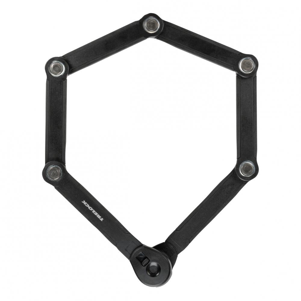 Schwarzes TRELOCK Faltschloss FS 580 TORO, Sicherheitsstufe 5 für Fahrräder.