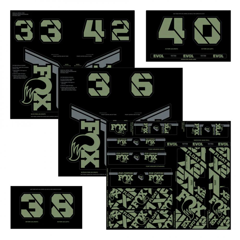 FOX FOX Decal 2021 AM Custom, Pistachio AC - individuelles Gabel- & Dämpfer-Dekor