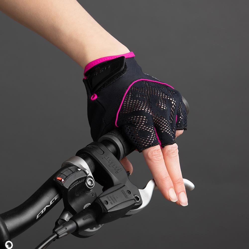 CHIBA Lady Gel - Radhandschuhe Damen S schwarz/pink mit Gelpolsterung