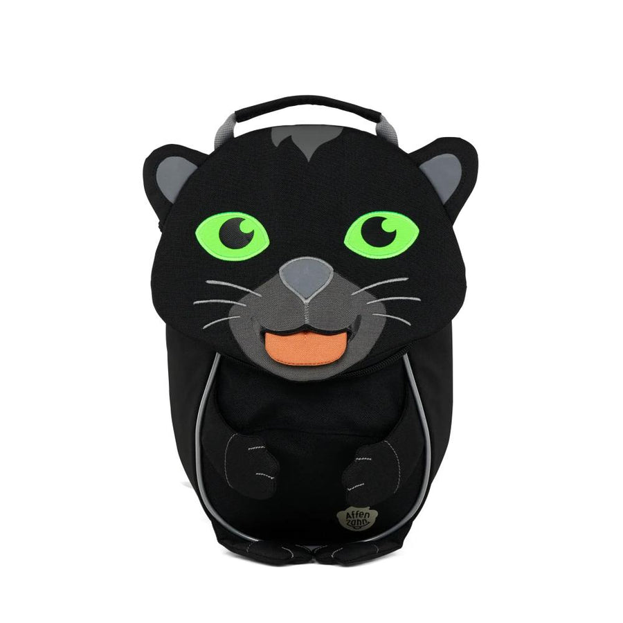 Affenzahn Kinderrucksack Kleiner Freund Panther, 4 Liter, 250g, 17x11x25cm, recyceltes PET, höhenverstellbarer Brustgurt, Reflektoren, Stickereien
