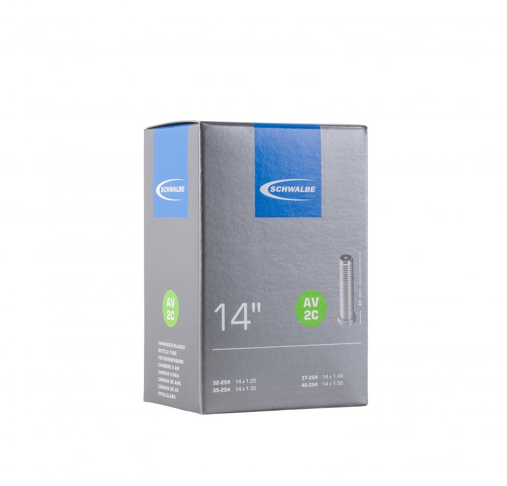 Schwalbe Fahrradschlauch AV2C Light 14", passend für 32/40-254, mit AV-Ventil 40 mm, besonders leicht